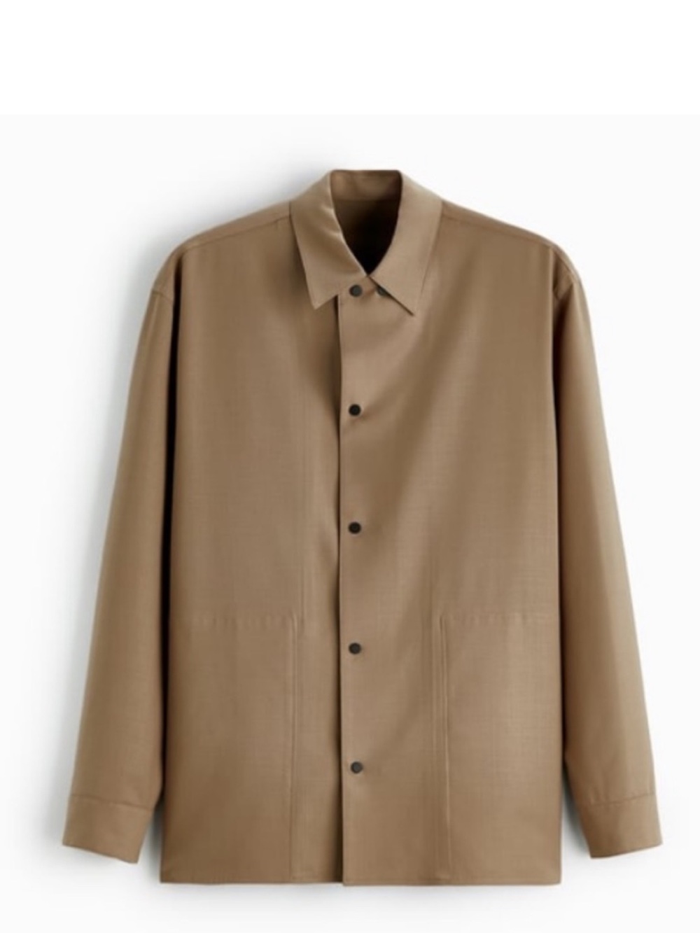 Zara Men’s Snap Button Overshirt Jacket w/ Hidden Pockets - Taupe / Beige (MED)